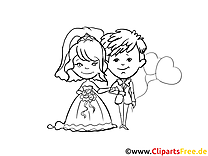 Dessin à colorier couple - Mariage images