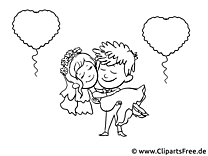 Dessin mariage à colorier cliparts à télécharger