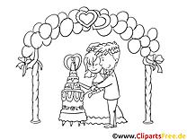 Gâteau dessin à colorier - Mariage images