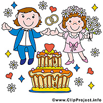 Jeunes mariés clip art gratuit - Mariage dessin