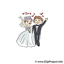 Jeunes mariés image - Mariage clipart