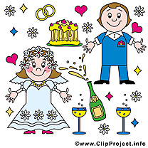 Jeunes mariés image gratuite - Mariage illustration