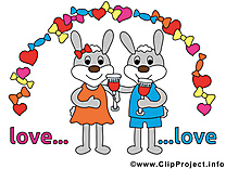 Lapin dessin - Mariage clip arts gratuits