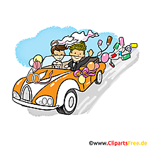 Voiture dessin - Mariage cliparts à télécharger