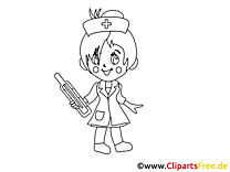 Coloriage  infirmière - Médecine clip art gratuit