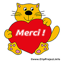 Chat coeur illustration - Merci images