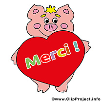 Cochon image gratuite - Merci illustration