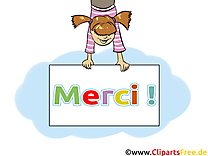 Fille illustration gratuite - Merci clipart