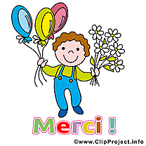 Garçon ballons dessin - Merci clip arts gratuits