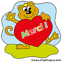 Singe coeur dessin - Merci à télécharger