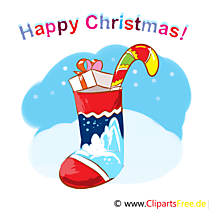 Chaussette De Noël Carte de Voeux, Clipart