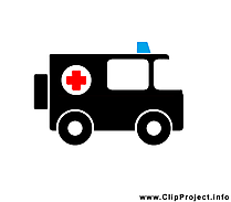 Ambulance dessins gratuits - Noir et blanc clipart