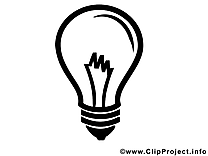 Ampoule clipart - Noir et blanc dessins gratuits