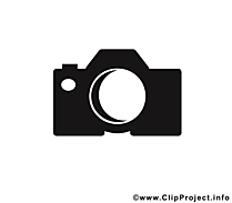 Appareil photo clip arts gratuits - Noir et blanc illustrations