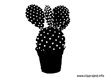 Cactus clip arts gratuits - Noir et blanc illustrations