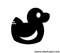 Canard en plastique noir et blanc illustration gratuite