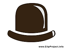 Chapeau melon clip art – Noir et blanc gratuite