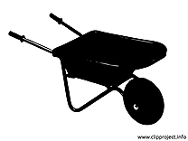 Chariot clip art gratuit - Noir et blanc dessin