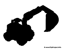 Excavateur clip art gratuit – Noir et blanc images