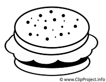 Hamburger dessins gratuits - Noir et blanc clipart