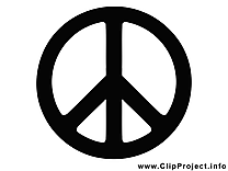 Symbole de la paix illustration - Noir et blanc clipart