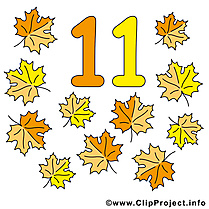 11 feuilles clipart gratuit - Nombre dessins gratuits