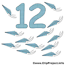 12  avion en papier dessin - Nombre cliparts