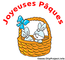 Panier lapin dessin - Pâques clip arts gratuits