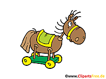 Cheval de bois clip arts gratuits - Maternelle illustrations