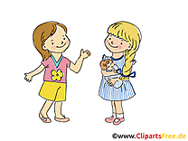 Copines image gratuite - Maternelle illustration