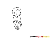 Faire pipi dessin à colorier - Maternelle clip arts