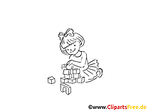 Jouer aux cubes dessins gratuits - Maternelle clipart