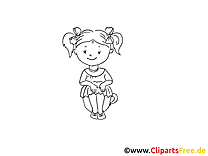 Petite fille clipart à imprimer - Maternelle images