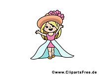 Petite princesse clip arts - Maternelle illustrations