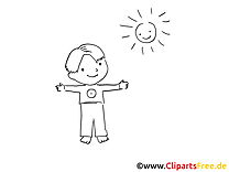 Soleil image à colorier - Maternelle clipart