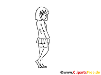 Clipart manga à imprimer - Femme dessins