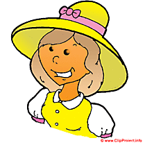 Fille au chapeau clipart gratuit