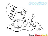 Baptême coloriage - Bébé dessin