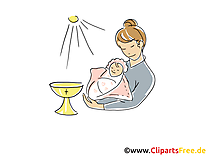 Mère image à télécharger - Baptême clipart