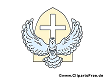 Croix colombe clipart gratuit - Pentecôte cartes
