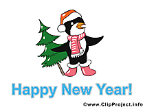 Pingouin sapin images gratuites – Bonne année clipart