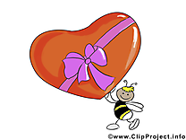 Abeille clipart - Saint-Valentin cartes gratuites