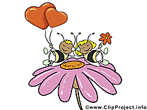 Abeilles carte à télécharger - Saint-Valentin image