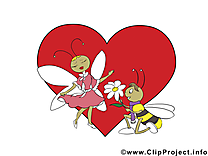 Abeilles dessin gratuit - Saint-Valentin clip arts