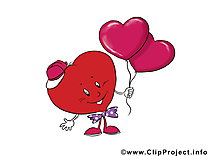 Ballons clip arts - Saint-Valentin illustrations