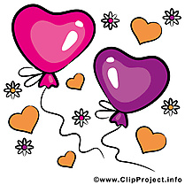 Ballons dessin - Saint-Valentin cliparts à télécharger