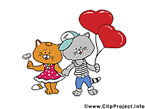 Chats carte gratuite - Saint-Valentin image