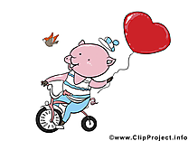 Cochon image gratuite – Saint-Valentin clipart