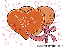 Coeurs cliparts - Saint-Valentin carte jolie