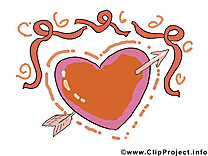 Flèche coeur dessins - Saint-Valentin clipart